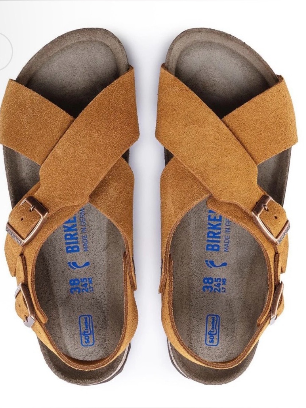 Birkenstock Tulum Soft Footbed Suede Mink Sandals Size 39 EUC